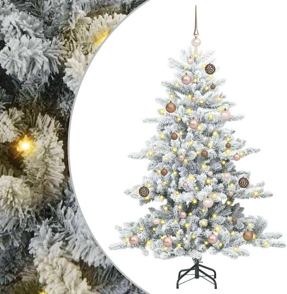 Dirbtinė Sulankstoma Kalėdų Eglutė Balta 150 cm PVC ir Plienas
