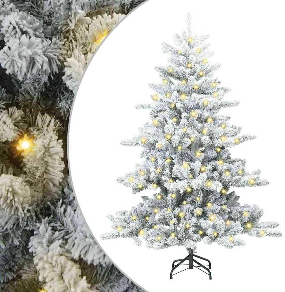 Dirbtinė Sulankstoma Kalėdų Eglutė Balta 150 cm PVC ir Plienas
