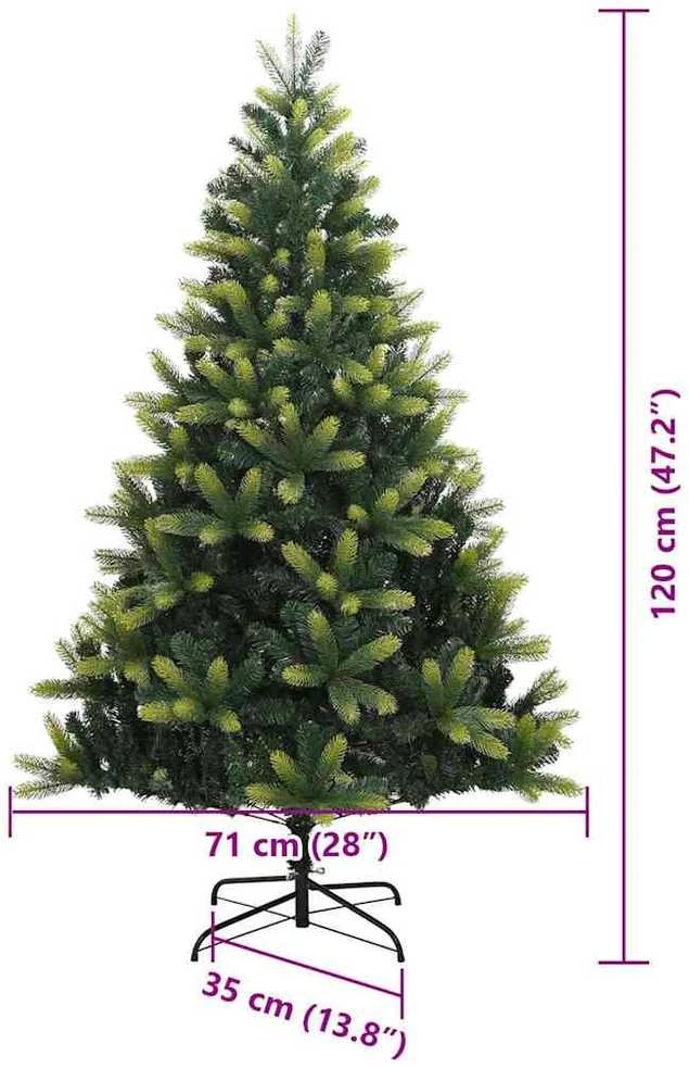 Dirbtinė sulankstoma Kalėdų eglutė su 150 LED lemputių Žalia