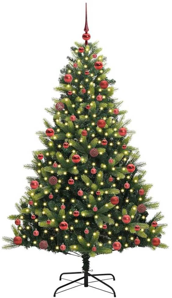 Dirbtinis sulankstomas Kalėdų medis su 300 LED Žalia 180 cm