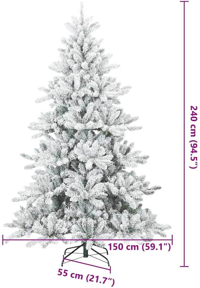 Dirbtinė Sulankstoma Kalėdų Eglutė Balta 240 cm PVC ir Plienas