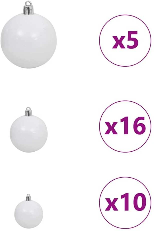 Dirbtinė Sulankstoma Kalėdų Eglutė Balta 180 cm PVC ir Plienas