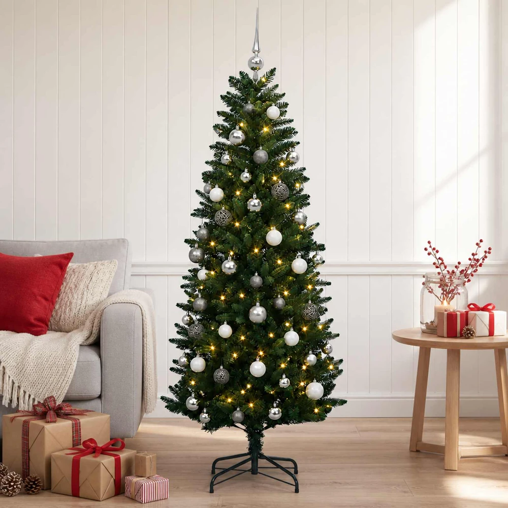 Dirbtinė sulankstoma Kalėdų eglutė su burbulais 120 cm 150 LED