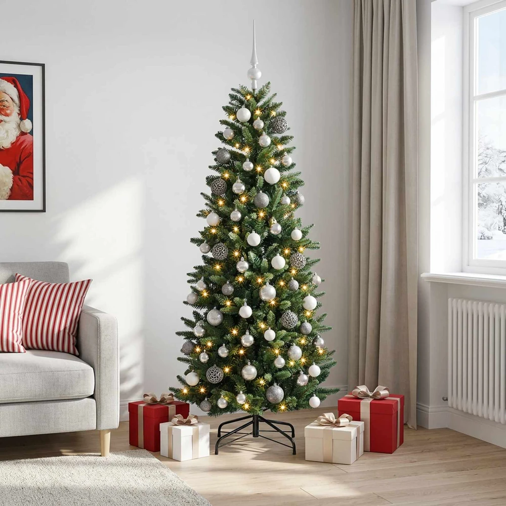 Dirbtinė sulankstoma Kalėdų eglutė su burbulais 210 cm 300 LED