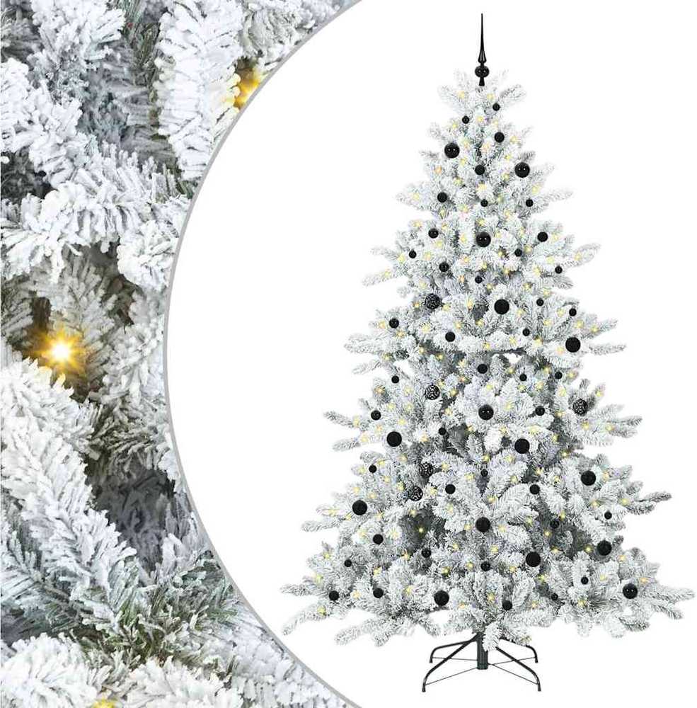 Dirbtinė Sulankstoma Kalėdų Eglutė Balta 240 cm PVC ir Plienas