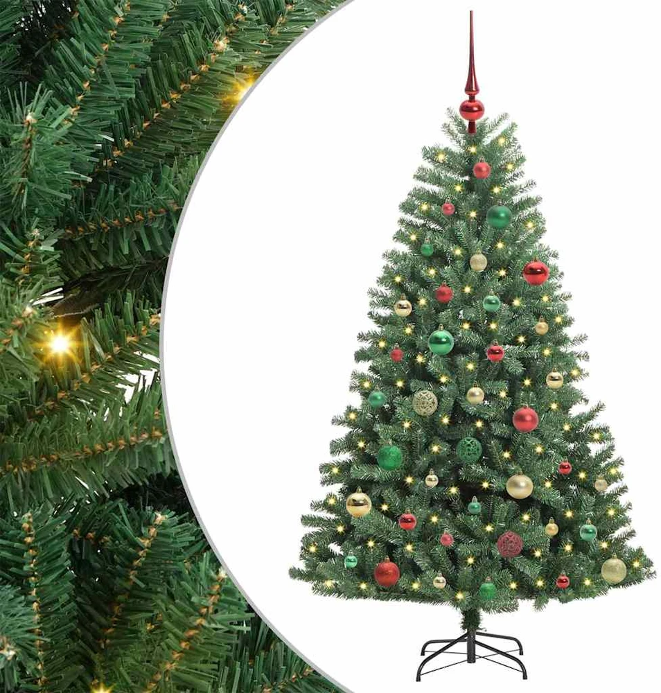 Dirbtinė Sulankstoma Kalėdų Eglutė Žalia 150 cm PVC ir metalas