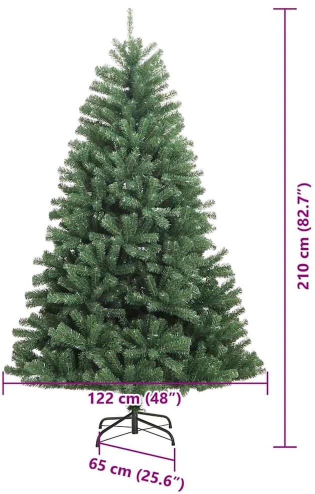 Dirbtinė Sulankstoma Kalėdų Eglutė Žalia 210 cm PVC ir metalas