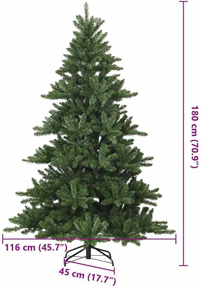Dirbtinė Sulankstoma Kalėdų Eglutė Žalia 180 cm PVC ir Plienas