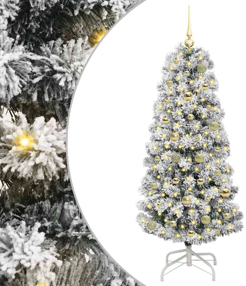 Dirbtinė Sulankstoma Kalėdų Eglutė Žalia ir balta 150 cm