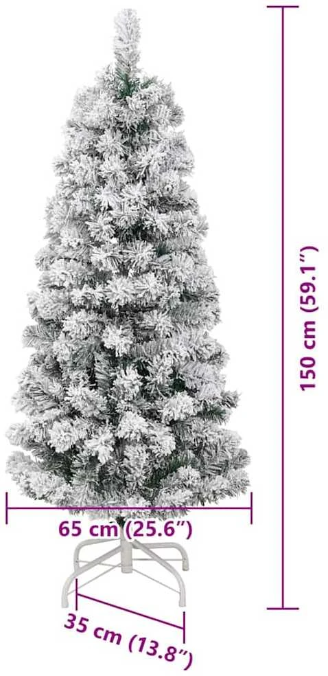 Dirbtinė Sulankstoma Kalėdų Eglutė Žalia ir balta 150 cm
