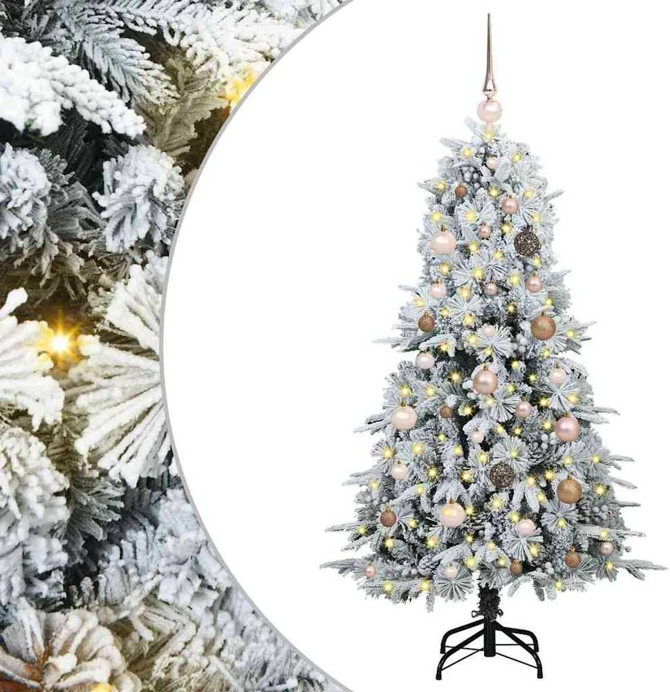 Dirbtinė Sulankstoma Kalėdų Eglutė Balta 150 cm PE ir PVC