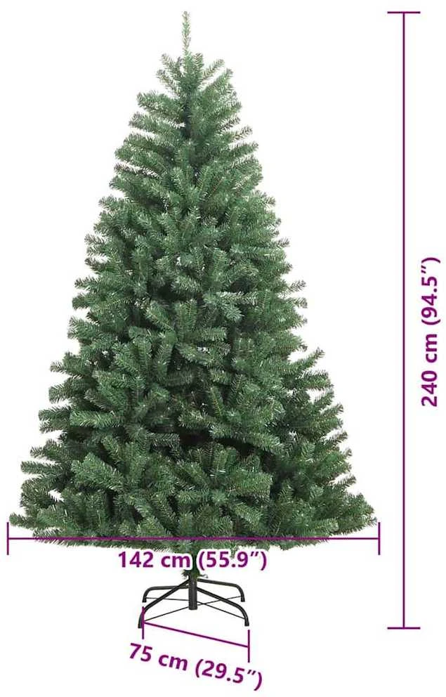Dirbtinė Sulankstoma Kalėdų Eglutė Žalia 240 cm PVC ir metalas