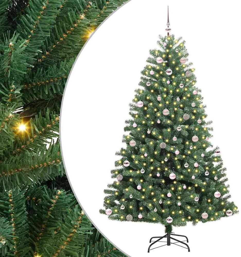 Dirbtinė Sulankstoma Kalėdų Eglutė Žalia 240 cm PVC ir metalas