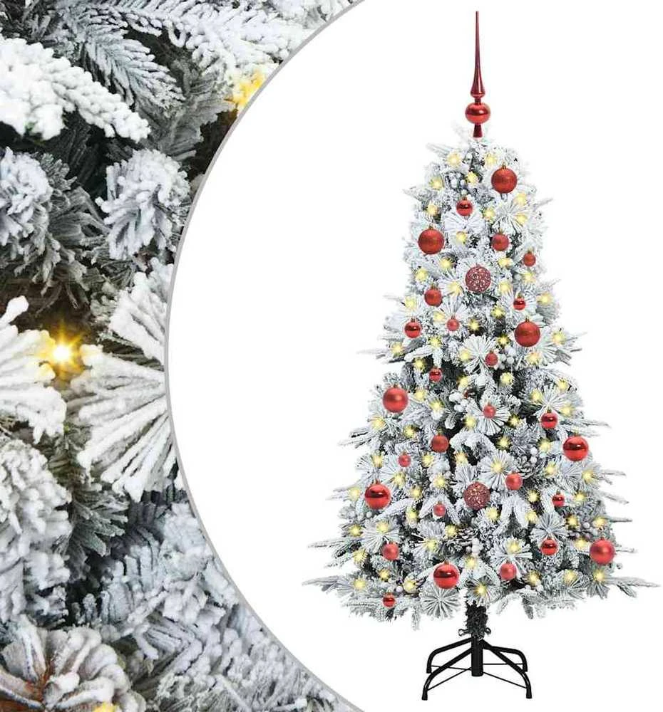 Dirbtinė Sulankstoma Kalėdų Eglutė Balta 150 cm PE ir PVC