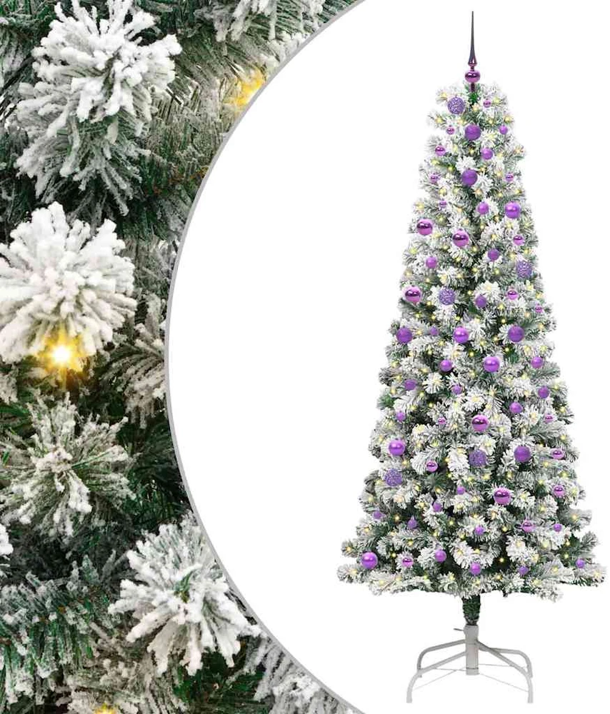 Dirbtinė Sulankstoma Kalėdų Eglutė Žalia ir balta 240 cm