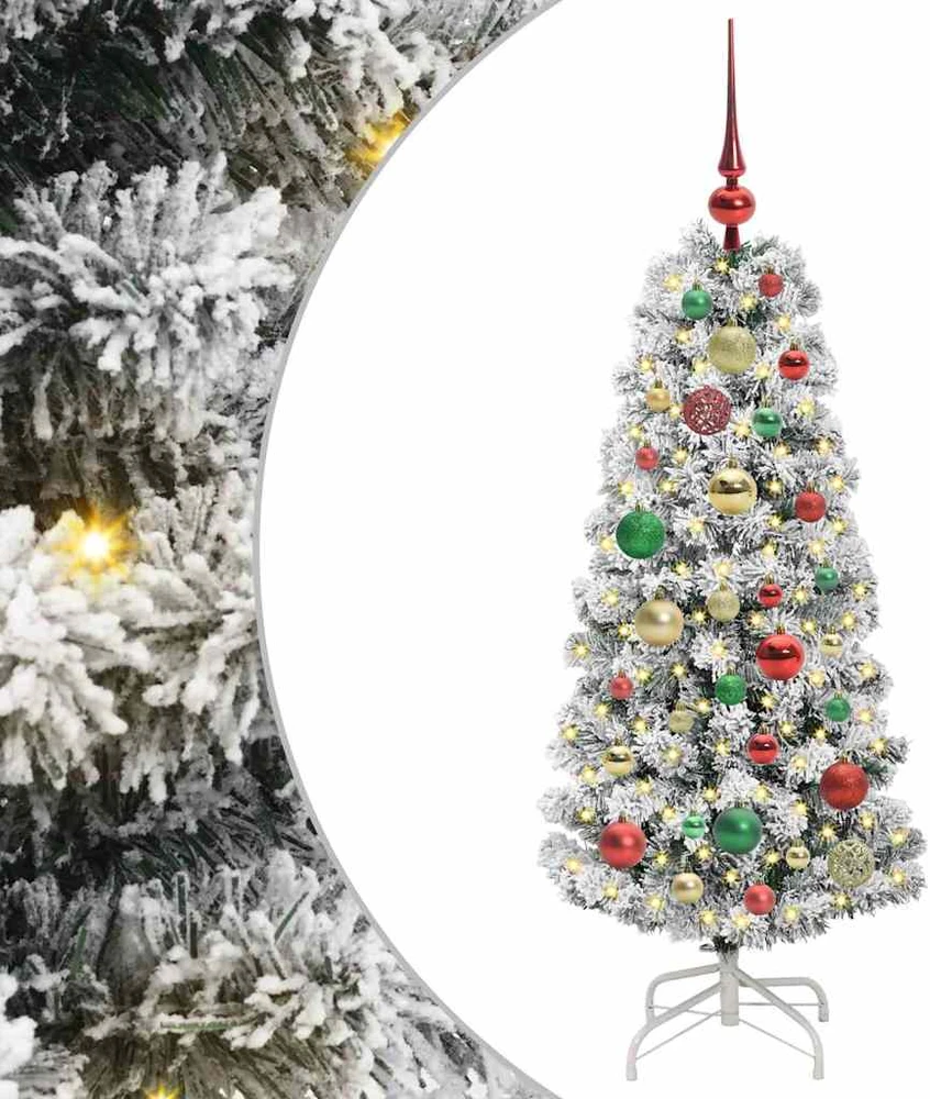 Dirbtinė Sulankstoma Kalėdų Eglutė Žalia ir balta 120 cm