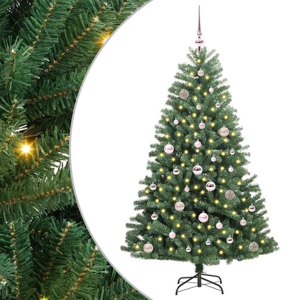 Dirbtinė Sulankstoma Kalėdų Eglutė Žalia 150 cm PVC ir metalas