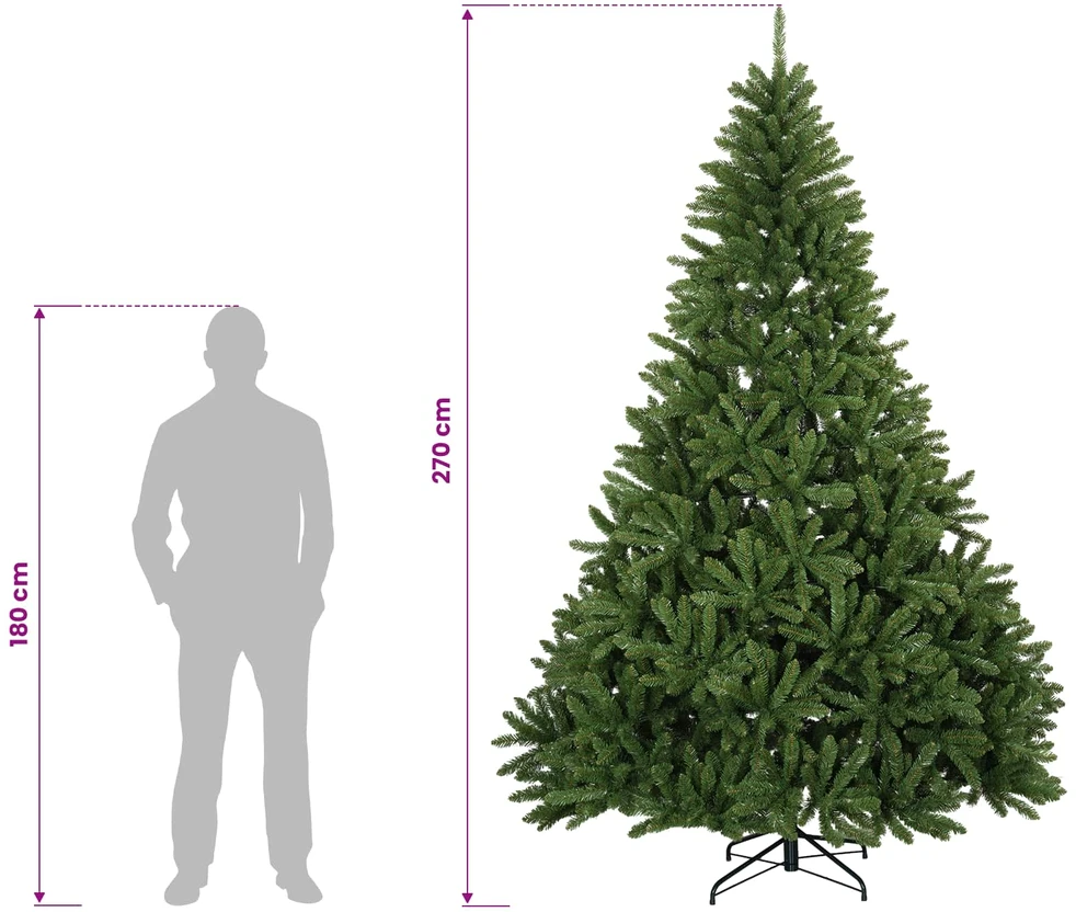 Dirbtinė šviesiai žalia Kalėdų eglutė su žaisliuku 270 cm