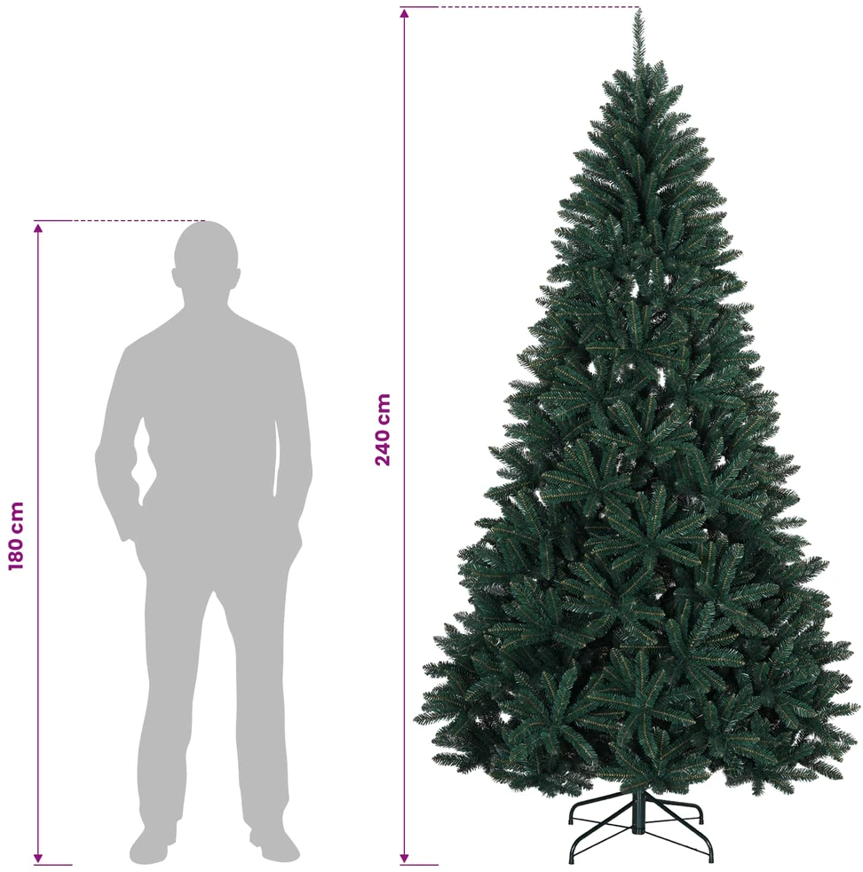 Dirbtinė tamsiai žalia kalėdinė eglutė su žaisliuku 240 cm