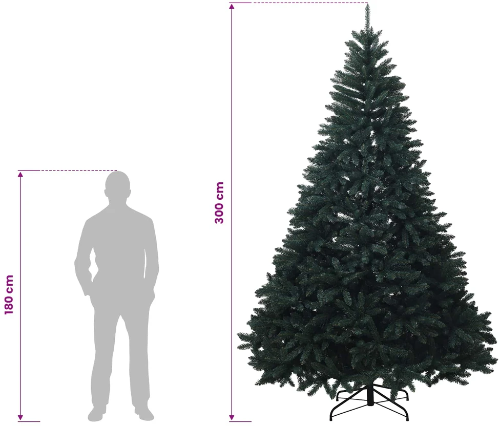 Dirbtinė tamsiai žalia Kalėdų eglutė su žaisliuku 300 cm