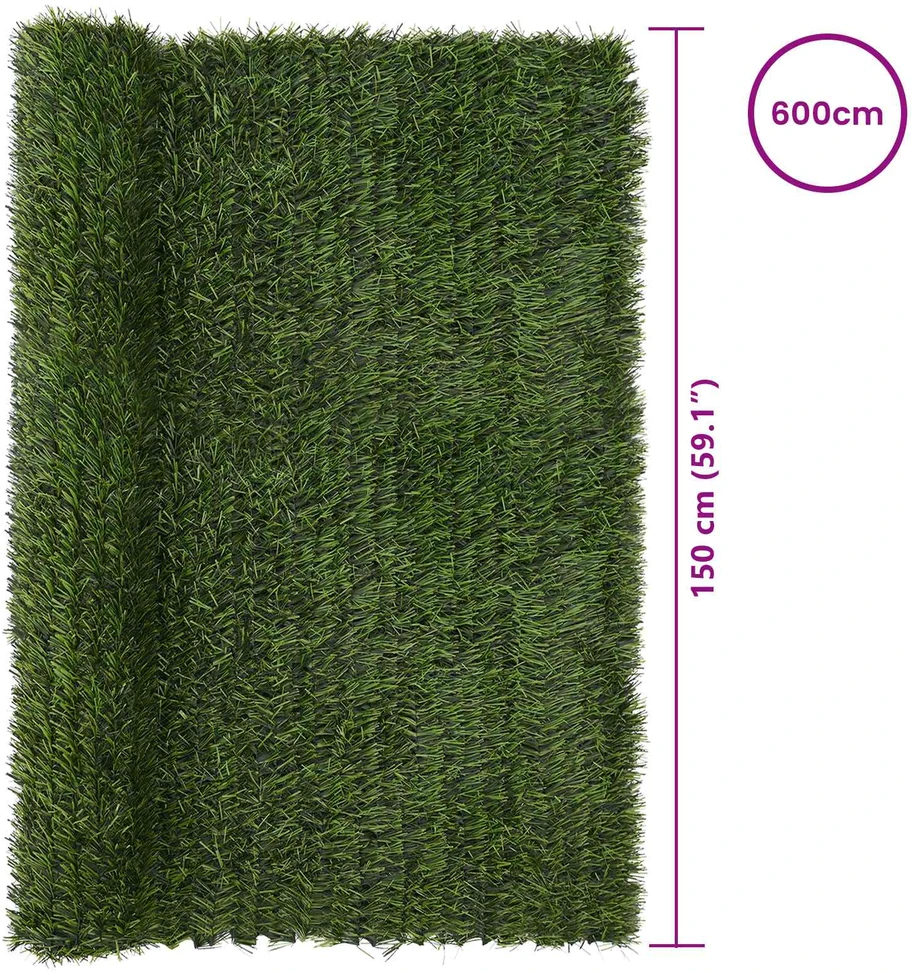 Dirbtinė tvora Šviesiai žalia 1,5 x 6 m PVC ir Plienas
