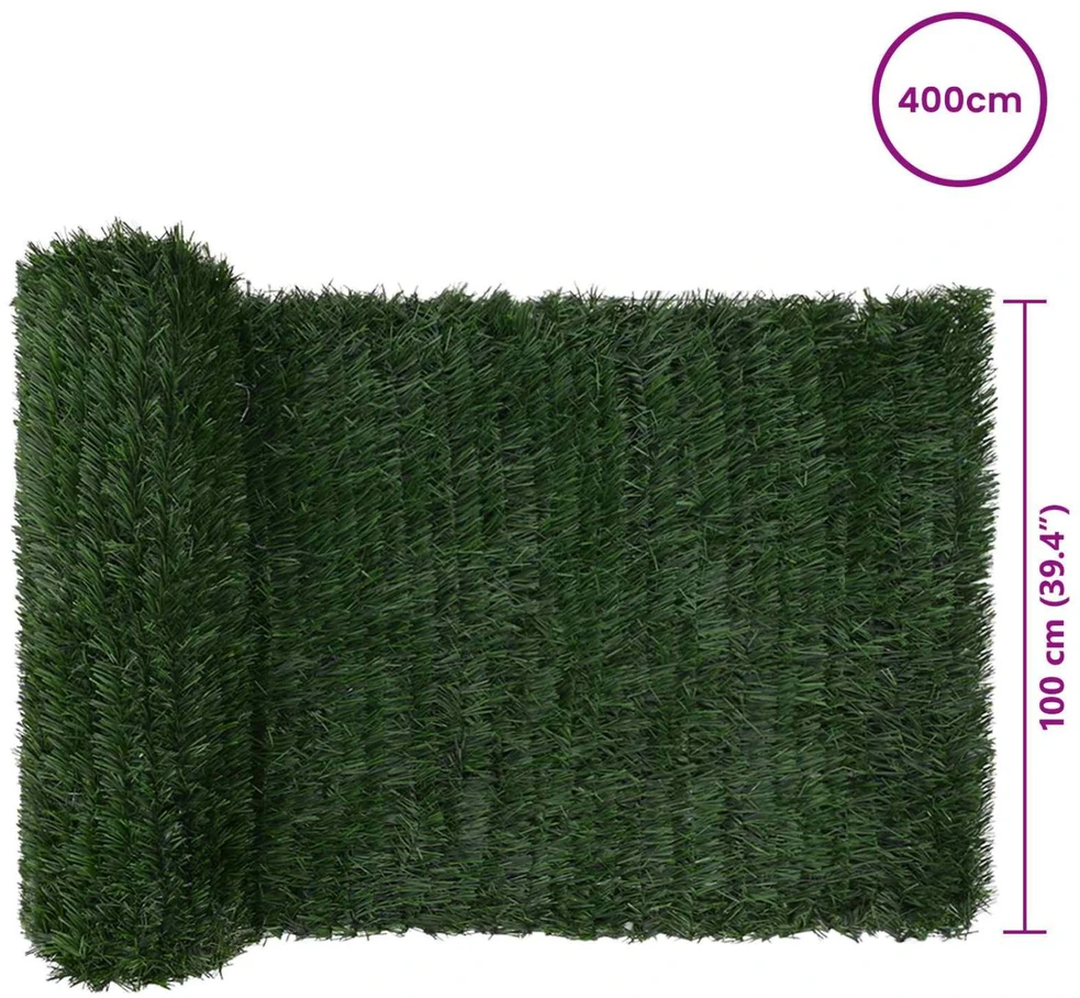 Dirbtinė tvora Tamsiai žalia 1 x 4 m PVC ir Plienas