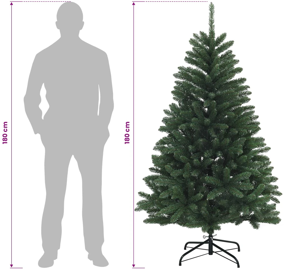 Dirbtinė vidutinio žalumo Kalėdų eglutė su rutuliu 180 cm