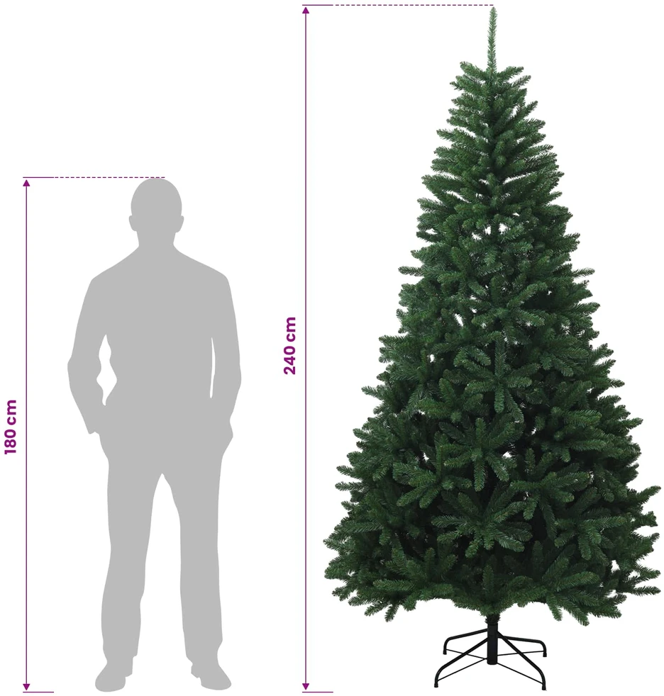 Dirbtinė vidutinio žalumo Kalėdų eglutė su rutuliu 240 cm