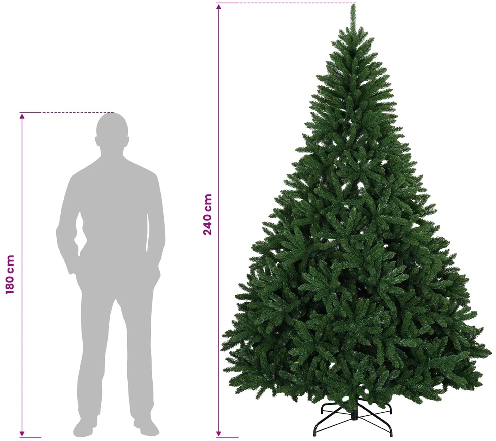 Dirbtinė vidutinio žalumo Kalėdų eglutė su rutuliu 240 cm