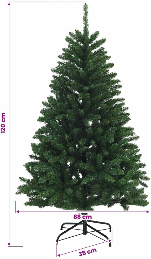 Dirbtinė vidutinio žalumo Kalėdų eglutė su rutuliu 120 cm