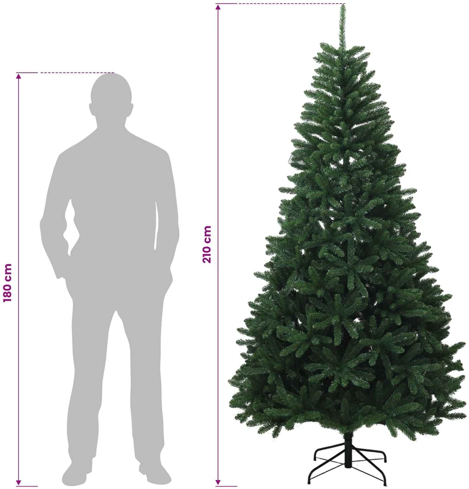 Dirbtinė vidutinio žalumo Kalėdų eglutė su rutuliu 210 cm