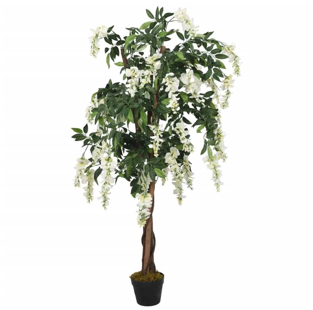 Dirbtinė visterija, žalios ir baltos spalvos, 180cm, 1260 lapų