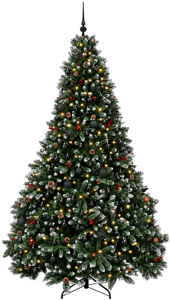 Dirbtinė žalia kalėdinė eglutė su žaisliukais 300 cm 600 LED