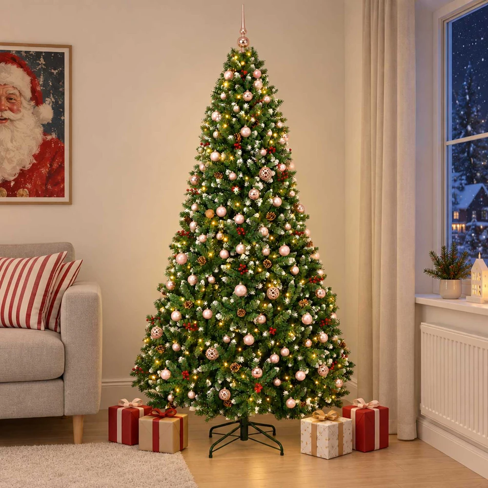 Dirbtinė žalia kalėdinė eglutė su žaisliuku 240 cm 300 LED