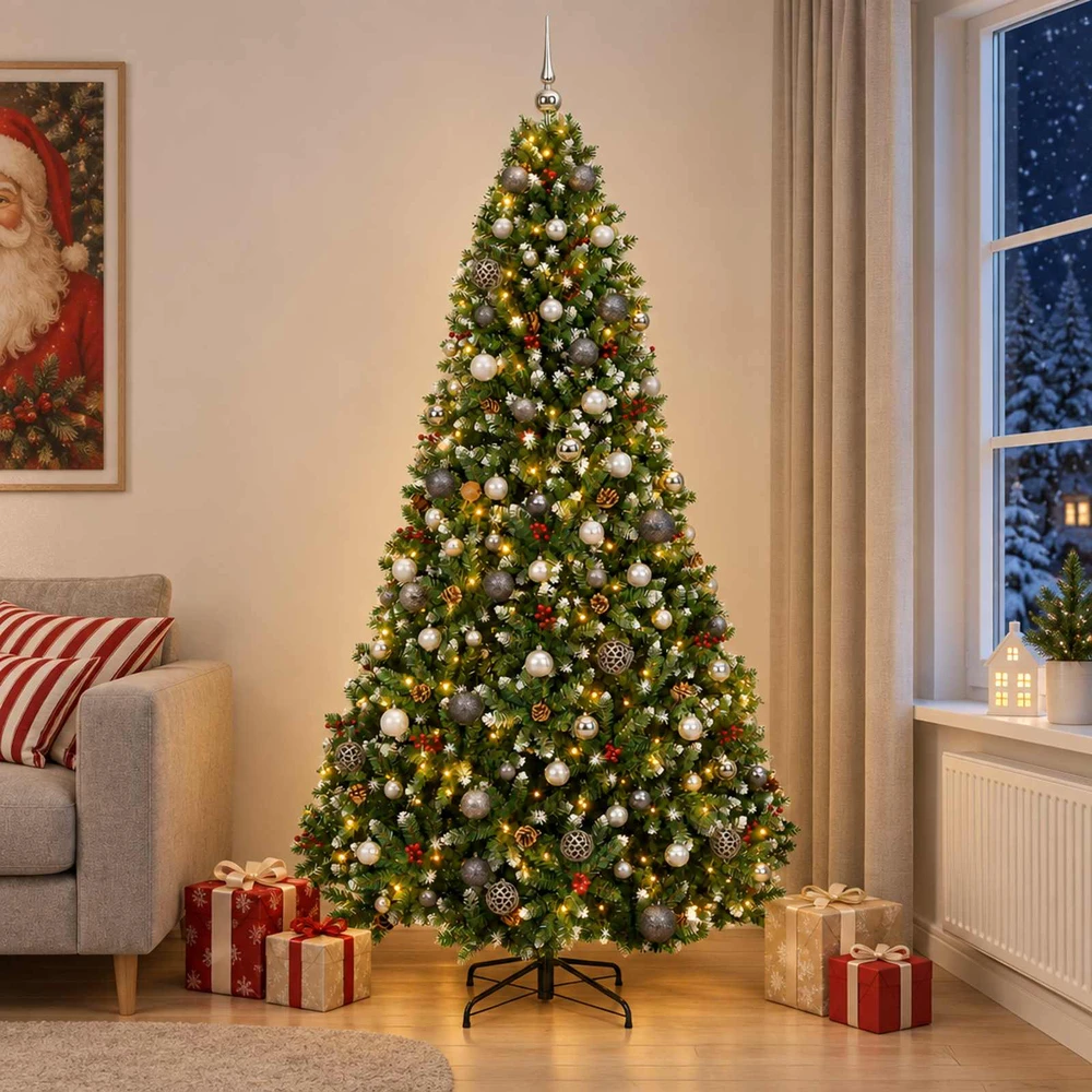 Dirbtinė Kalėdų eglutė su burbulais 210 cm 300 LED Šilta balta