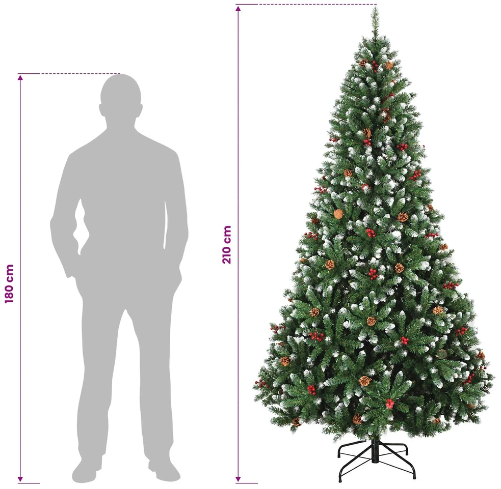 Dirbtinė Kalėdų eglutė su burbulais 210 cm 300 LED Šilta balta