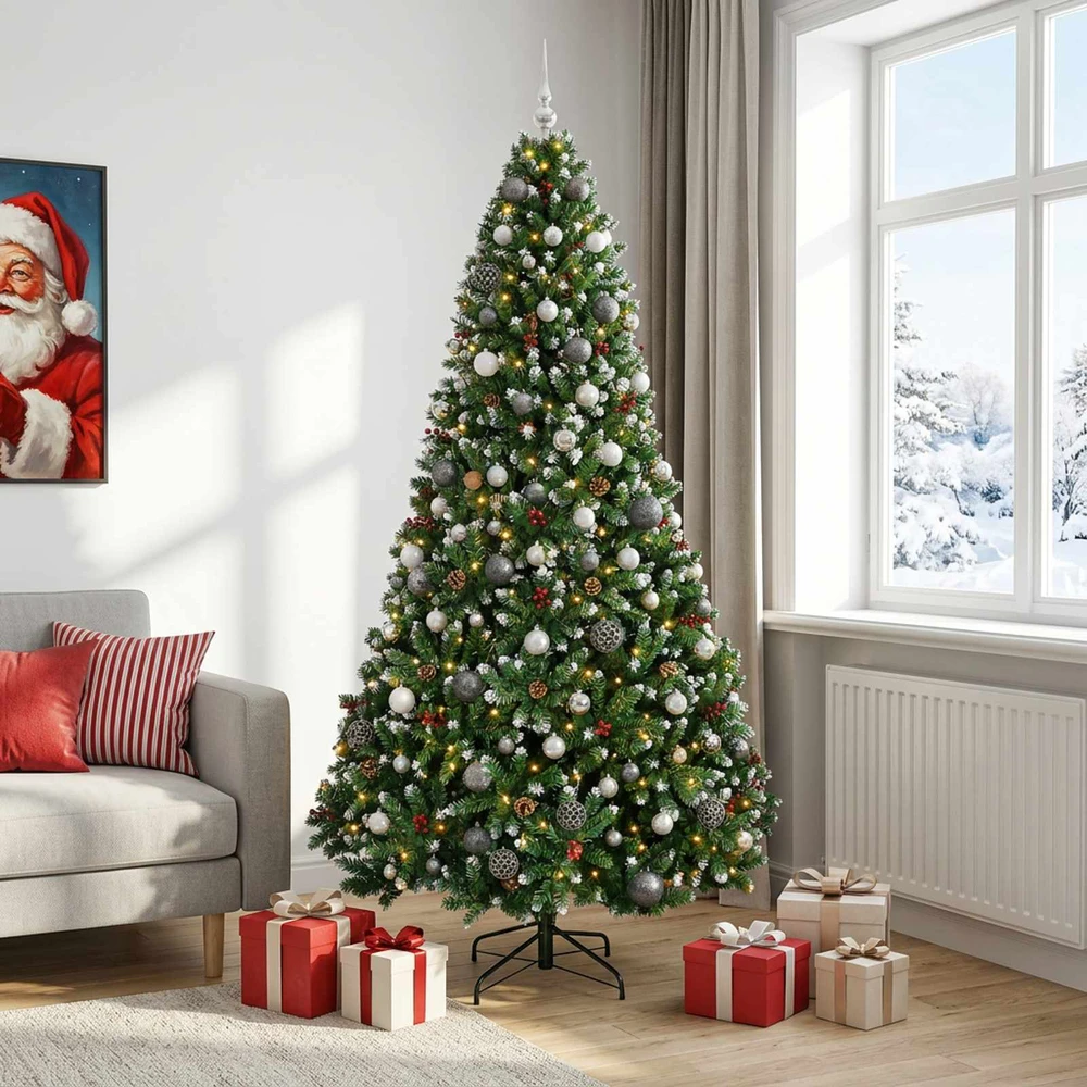 Dirbtinė Kalėdų eglutė su burbulais 210 cm 300 LED Šilta balta