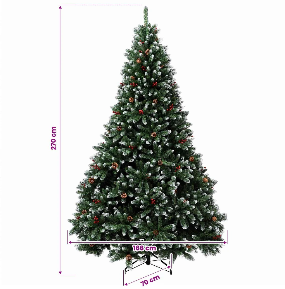 Dirbtinė žalia Kalėdų eglutė su žaisliukais 270 cm 300 LED
