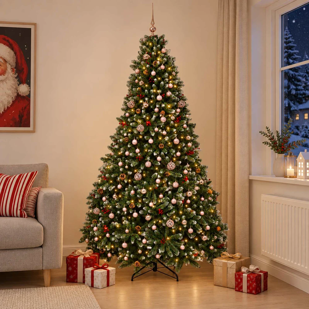 Dirbtinė žalia Kalėdų eglutė su žaisliuku 300 cm 600 LED