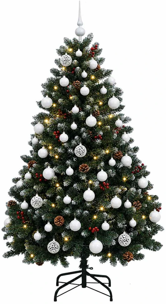 Dirbtinė žalia Kalėdų eglutė su žaisliuku 150 cm 150 LED