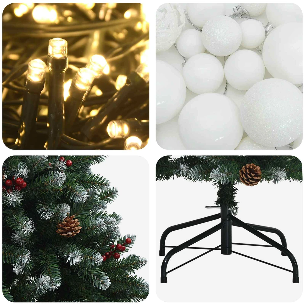 Dirbtinė žalia Kalėdų eglutė su žaisliuku 150 cm 150 LED