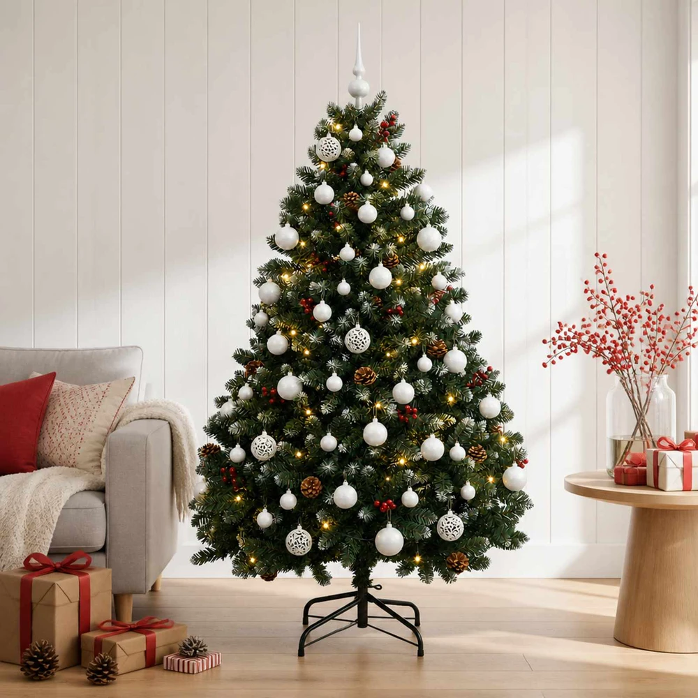 Dirbtinė žalia Kalėdų eglutė su žaisliuku 150 cm 150 LED
