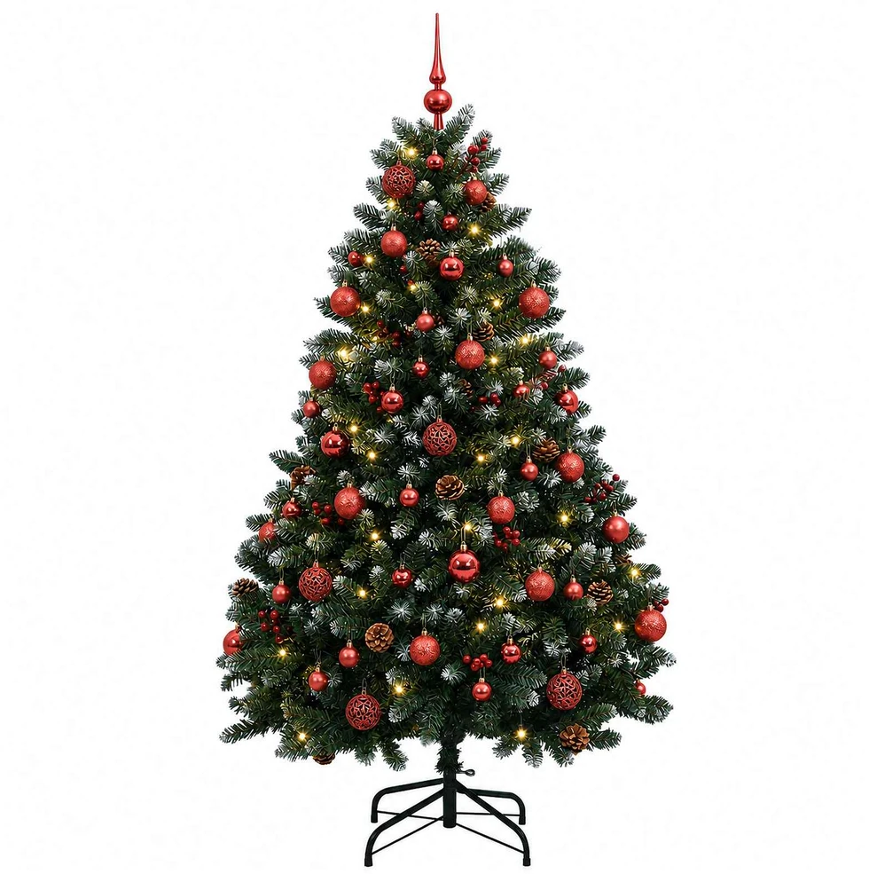 Dirbtinė žalia Kalėdų eglutė su žaisliuku 150 cm 150 LED