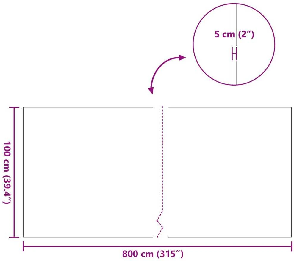 Dirbtinė žolė Žalia 1 x 8 m / 50 mm PP & PE
