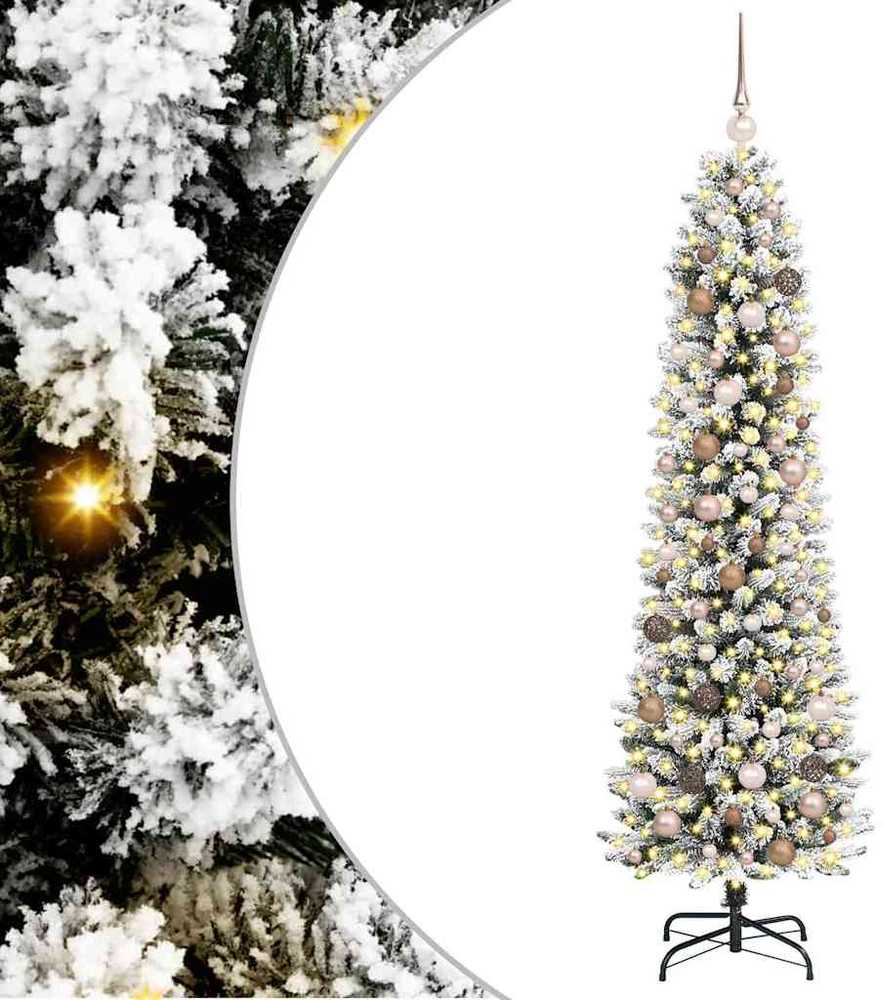 Dirbtinė Kalėdų eglutė Balta 210 cm PVC ir Metalas ir Plastikas