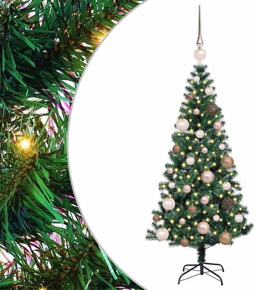 Dirbtinis prieššventinis eglutė su šviesomis Žalia 120 cm