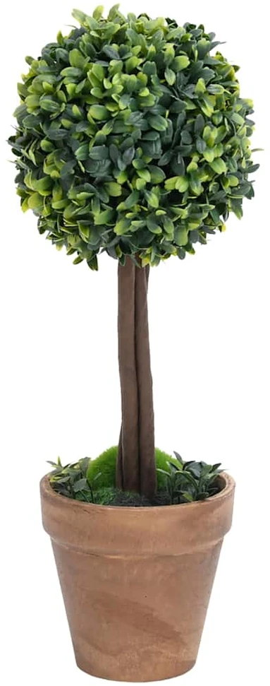 Dirbtiniai buksmedžiai vazonuose, 2vnt., žali, 33cm