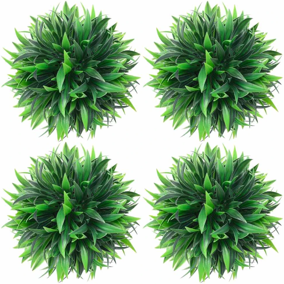 Dirbtiniai buksmedžio krūmai, 4vnt., 15cm, rutulio formos