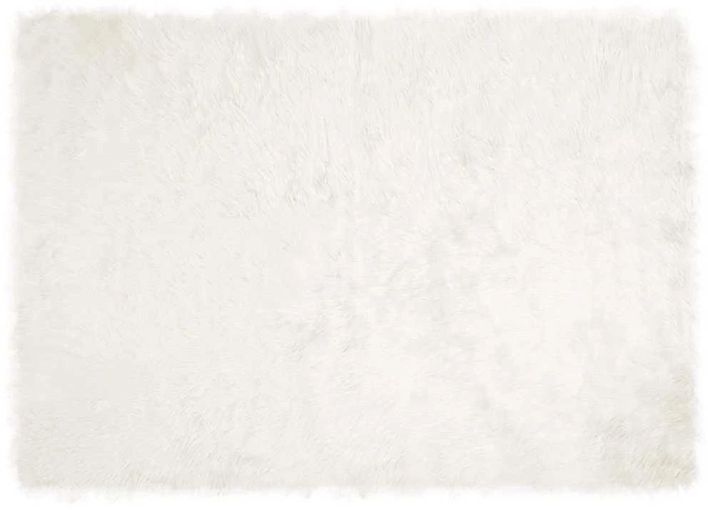 Dirbtinio avių kailio kilimas TAFALLA Balta 140 x 200 cm