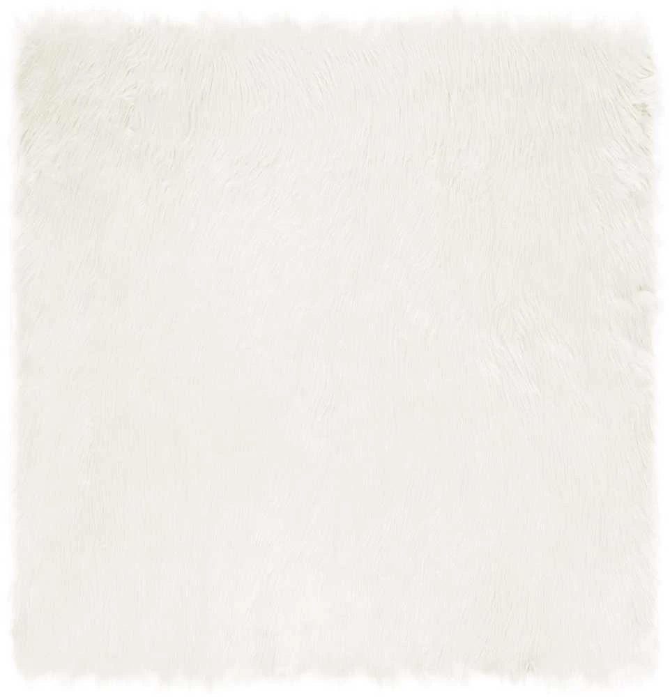 Dirbtinio avių kailio kilimas TAFALLA Balta 120 x 120 cm